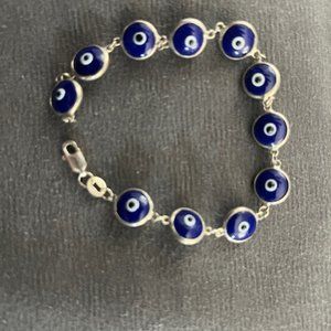 Evil Eye Beaded Bracelet marked 925